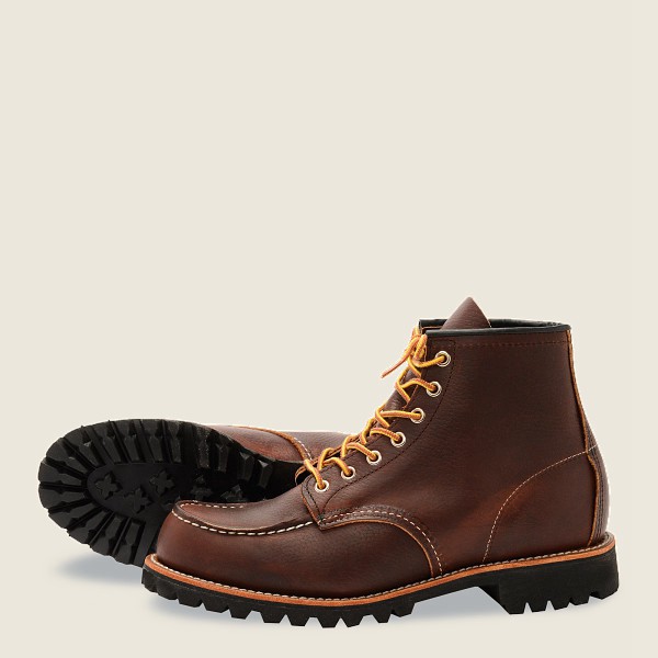 Bottes Red Wing Heritage - Roughneck - 6-Inch Oil-Slick Cuir - Marron Foncé - Homme 049JUGOSC